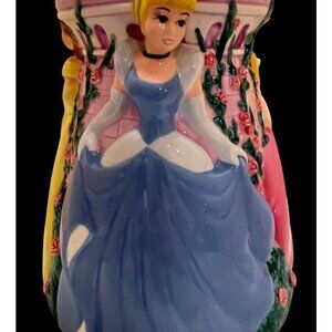 Disney Princess Ceramic Castle Coin Bank Featuring Belle Cinderella & Aurora Mul